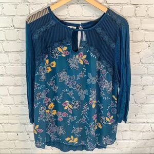 2X Maurices Cerulean Blue Tee with Keyhole Back